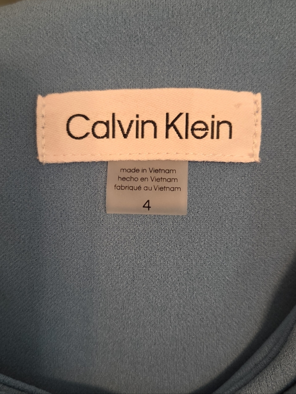 NWT Calvin Klein Women's Bow Neck 3/4th Sleeve Sheath Dress Size 4 - Picture 4 of 7